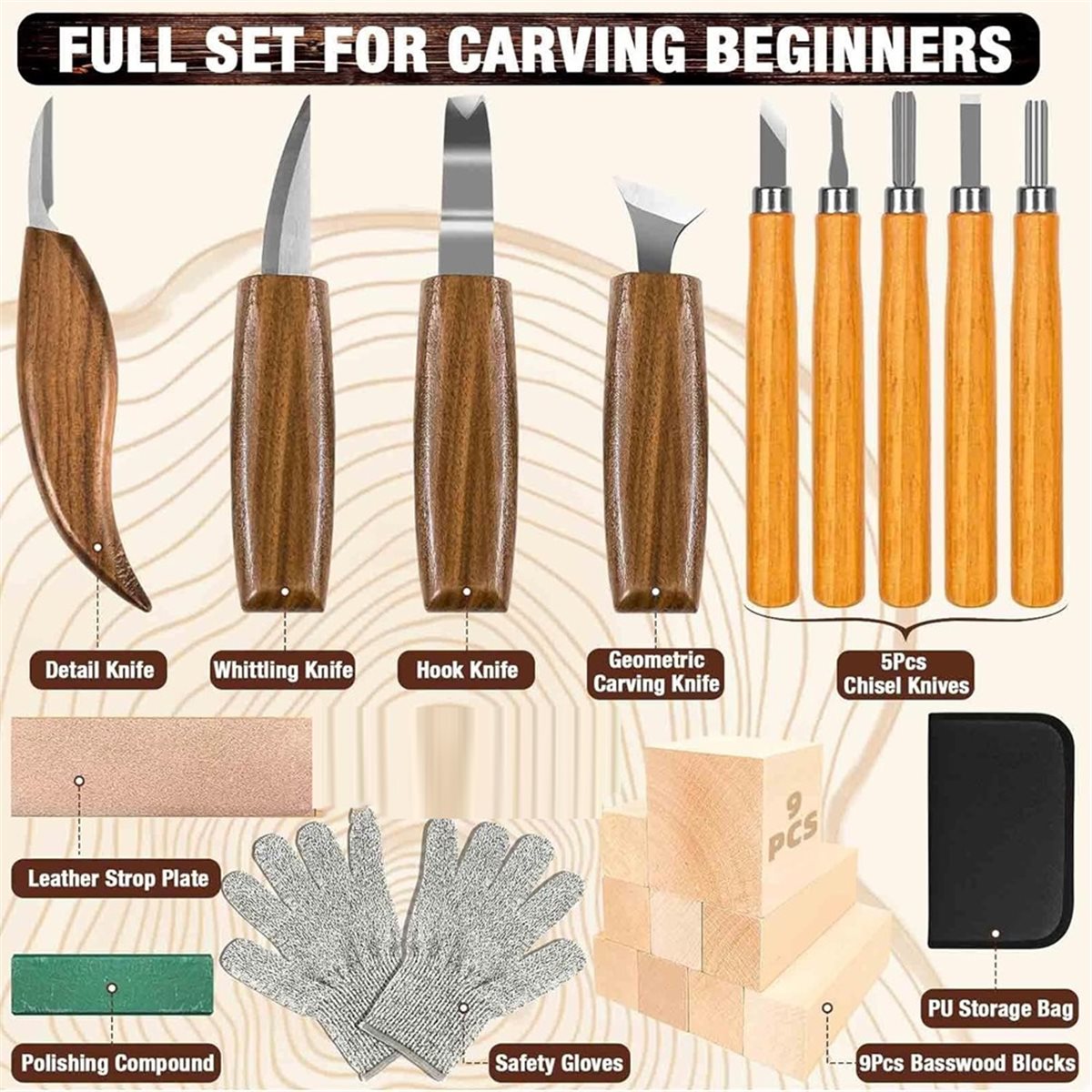 Woodworking Kits For Beginners - Juego de Herramientas para Trabajar la