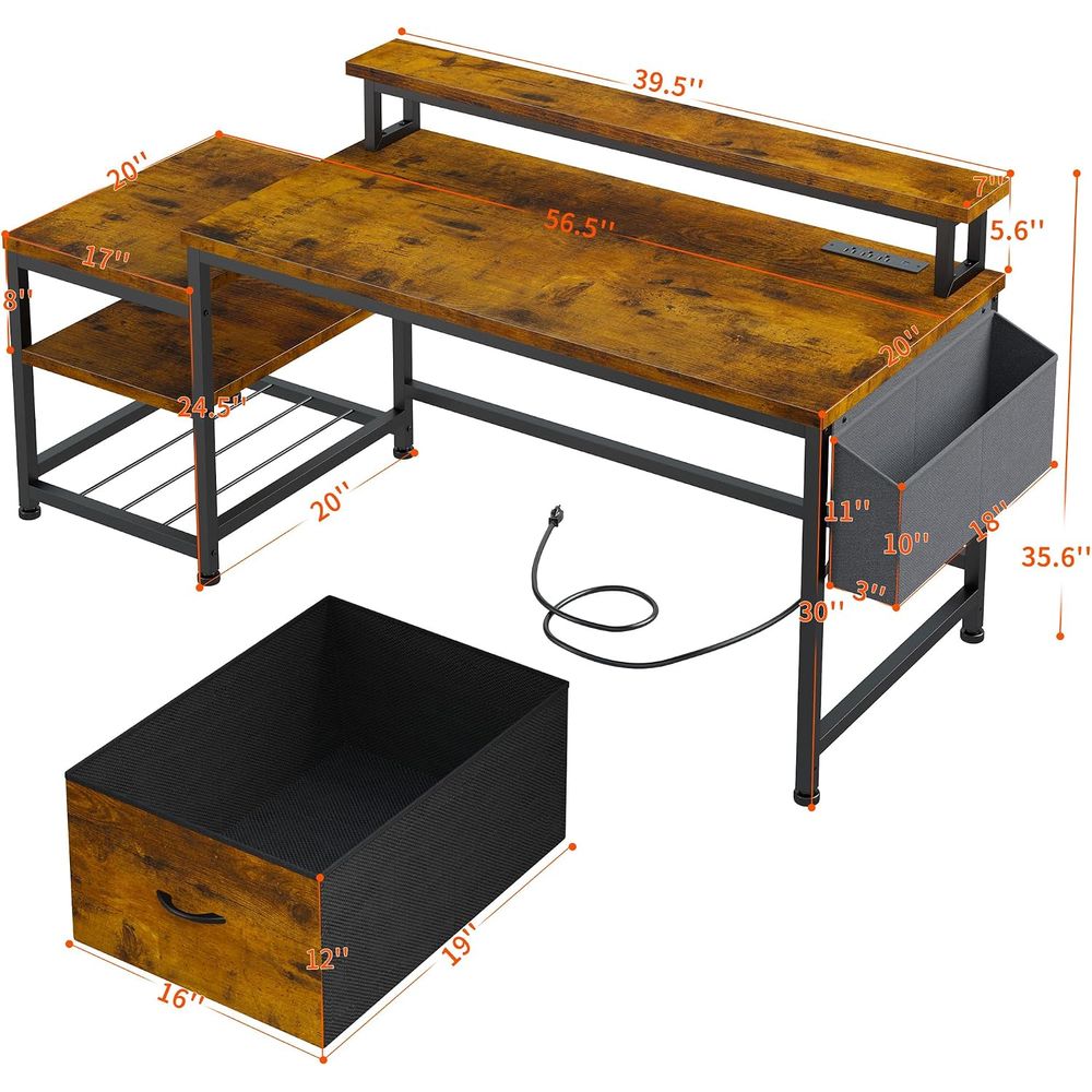 Escritorio de Oficina de 56.5  - Woodworking Or Woodworking reseña y precio