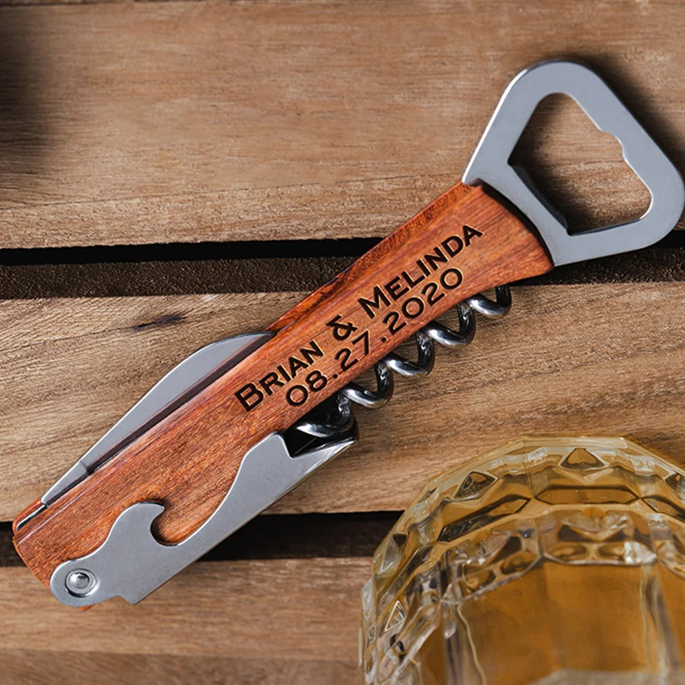 Sacacorchos con mango de mader - Woodworking Logos reseña y precio