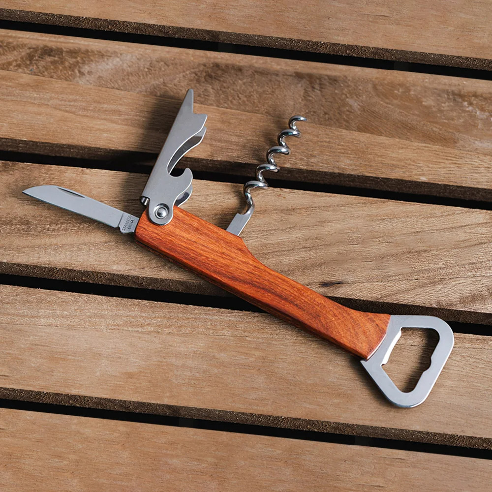 Sacacorchos con mango de mader - Woodworking Logos reseña y precio
