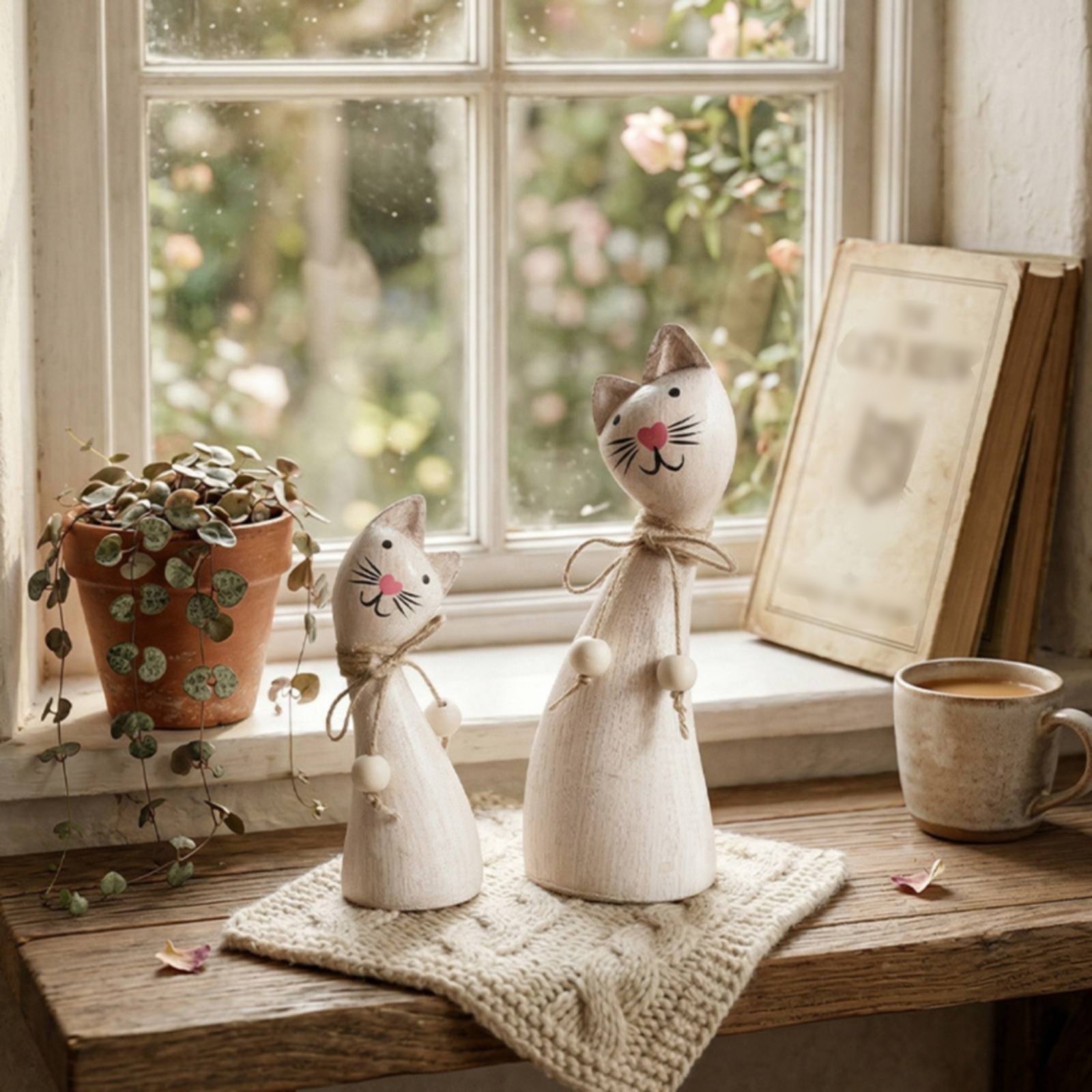 2 Piezas de Estatuas de Gatos  - Woodworking Artisans reseña y precio