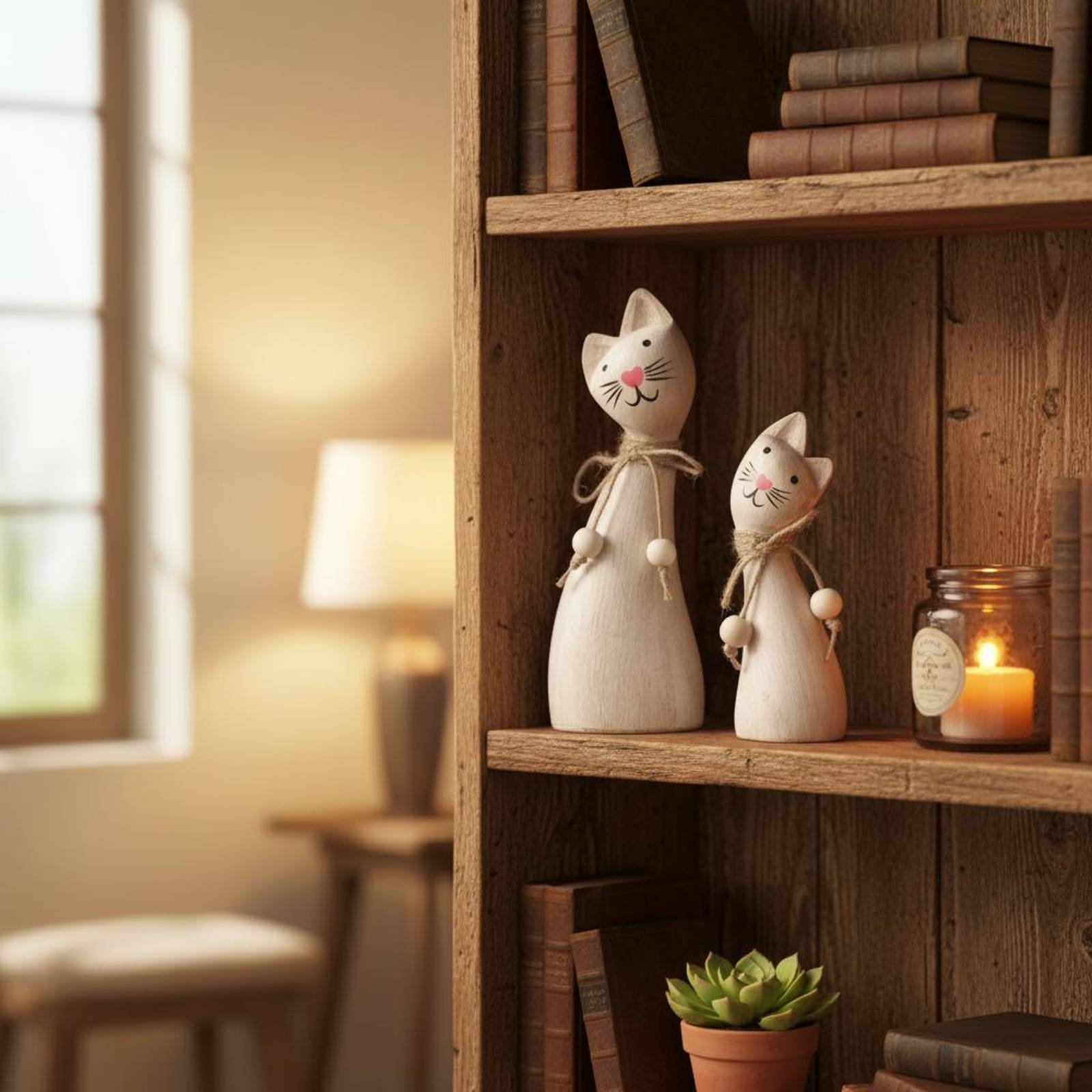 2 Piezas de Estatuas de Gatos  - Woodworking Artisans reseña y precio