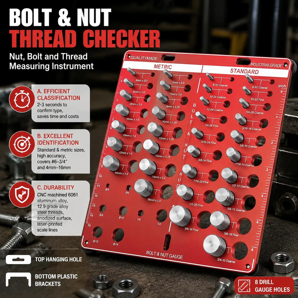 Juego de Calibres para Roscas  - Woodworking Basic Tools reseña y precio