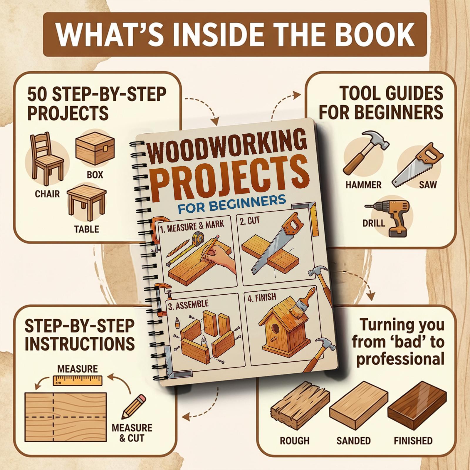 Libro de carpintería para prin - Woodworking Basic Tools reseña y precio
